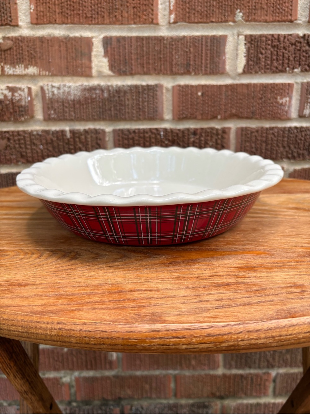 The Bake Shop Vintage MasterClass  Red Plaid 10 Inch Pie Plate Cottagecore